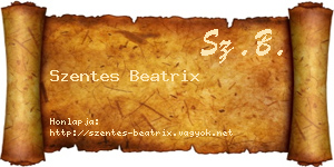 Szentes Beatrix névjegykártya